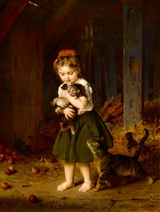 Ludwig Knaus - A playful burden (1865)