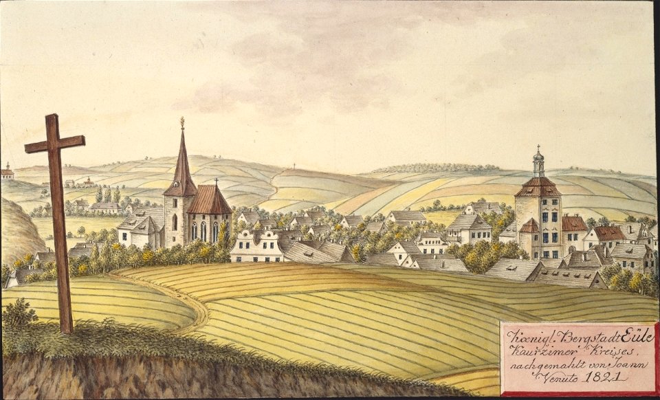 Koenigl. Bergstadt Eule, Kauřzimer Kreises nachgemahlt von Joann Venuto 1821