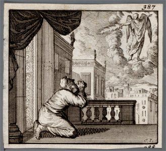 Knielende David tegenover de slaande engel des heeren, objectnr A 48067
