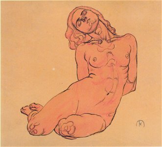 Kolo Moser - Kauernde Frau, ca1914