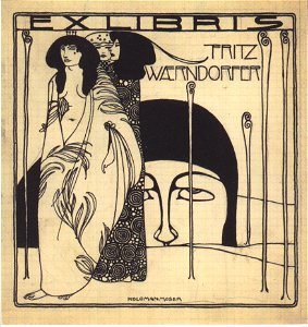 Kolo Moser - Exlibris Fritz Waerndorfer - ca1903