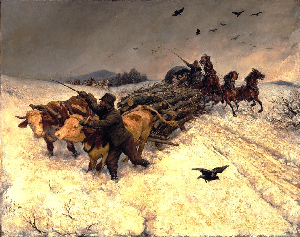 Rudolf Koller - Schlittenfahrt (1892)