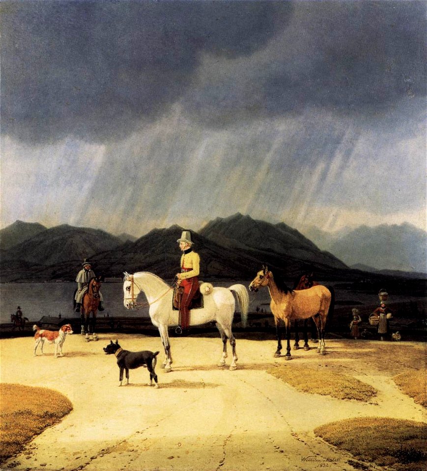 Wilhelm von Kobell - Riders at the Tegernsee - WGA12223