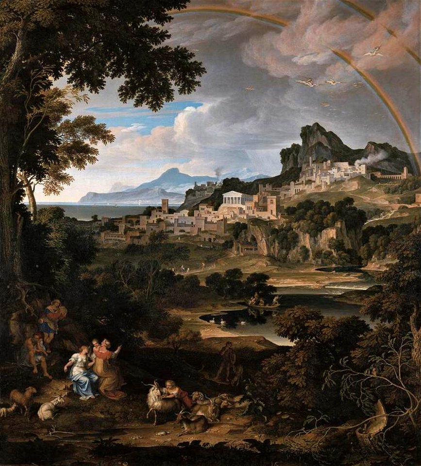 Joseph Anton Koch - Heroic Landscape with Rainbow - WGA12230