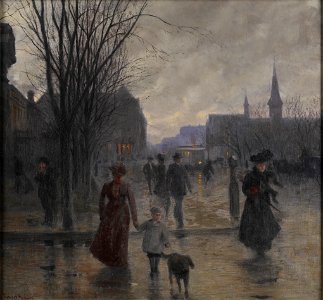 Koehler Rainy Evening on Hennepin Avenue