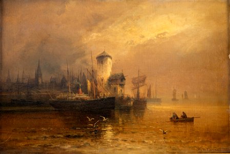 In Cherbourg Harbor by Johannes Hermanus Barend Koekkoek, 1876
