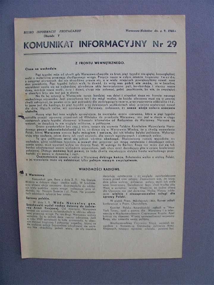 Komunikat Informacyjny nr 29