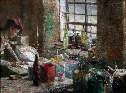 Fredrik Kolstø - Malerverksted - Nasjonalmuseet - NG.M.00815