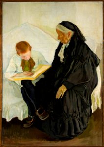 Konrad Krzyżanowski - Grandmother with her grandson - MP 7 - National Museum in Warsaw