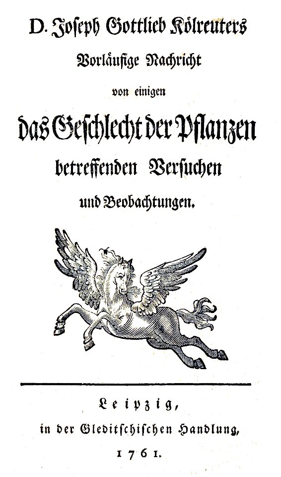 Kolreuter 1761 book cover