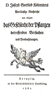 Kolreuter 1761 book cover