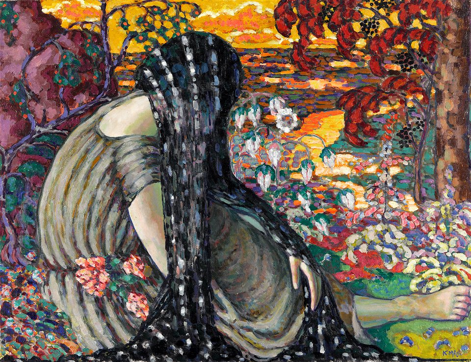 Konrad Mägi. Meditatsioon (Maastik daamiga). 1915-1916