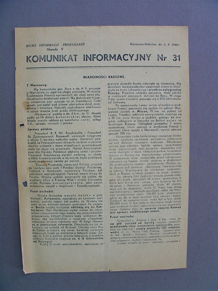 Komunikat Informacyjny nr 31