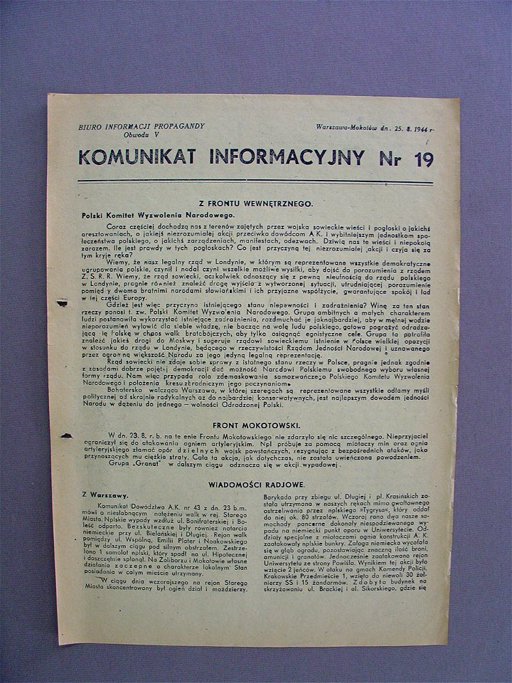 Komunikat Informacyjny nr 19