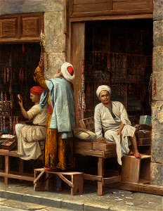 The Bead Shop by Leendert De Koningh (1810-1887)