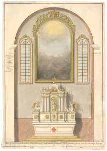 Konrád Švestka - Návrh na hlavný oltár, oltárne rámy a bočné okná pre farský kostol v Užhorode - K 18576 - Slovak National Gallery