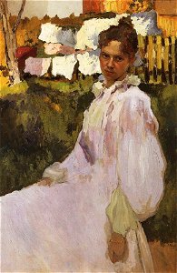 Konstantin Somov - portrait-of-mrs-n-f-ober-1896
