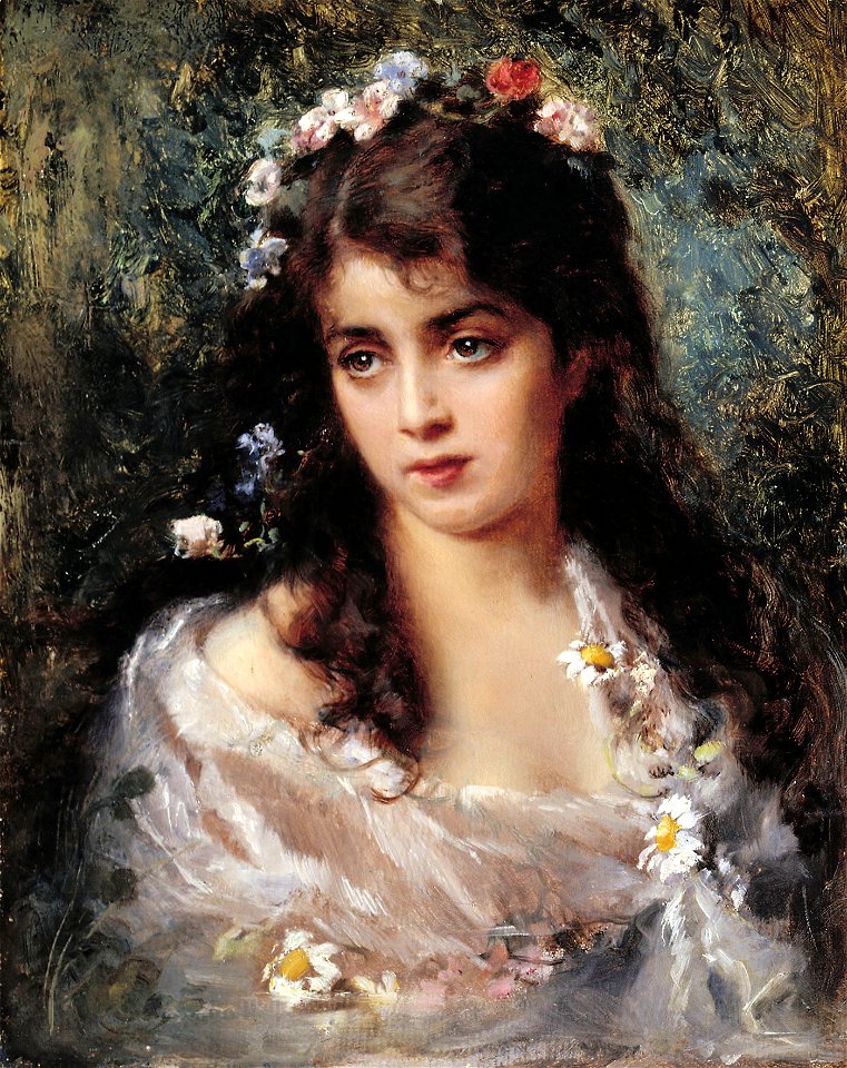 Konstantin Egorovič Makovskij - Girl Dressed as Flora