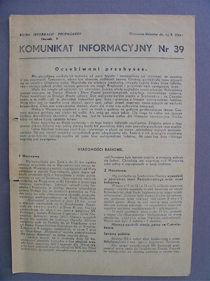 Komunikat Informacyjny nr 39