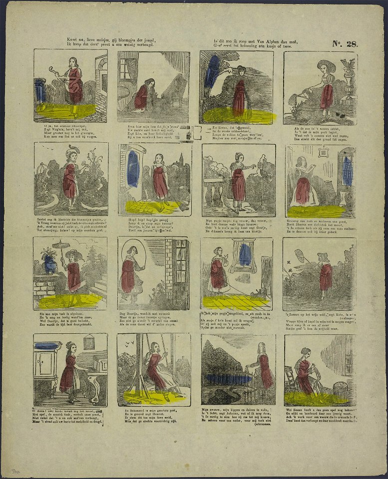 Komt nu, lieve meisjes, gij bloempjes der jeugd, Ik hoop dat deez' prent u een weinig verheugd-Catchpenny print-Borms 0935