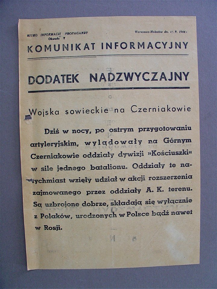 Komunikat Informacyjny – dodatek nadzwyczajny