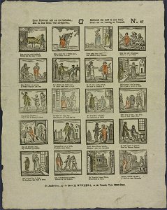 Komt kinderen! wilt uw tyd besteeden, Ziet in deez' prent veel aardigheden-Catchpenny print-Borms 0887
