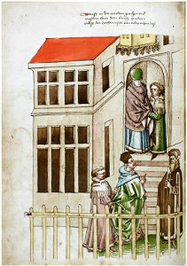 Konstanzer Richental Chronik Die Papstwähler betreten das Kaufhaus 92v