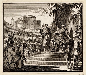Koning Agrippa ziet een uil boven zijn troon, objectnr A 48227
