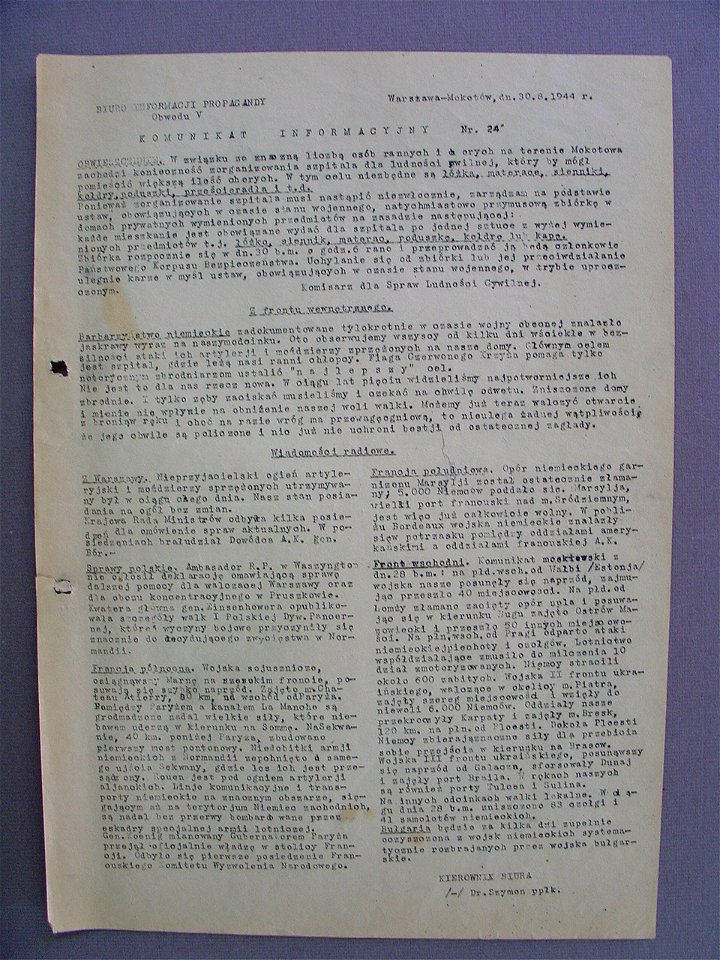 Komunikat Informacyjny nr 24