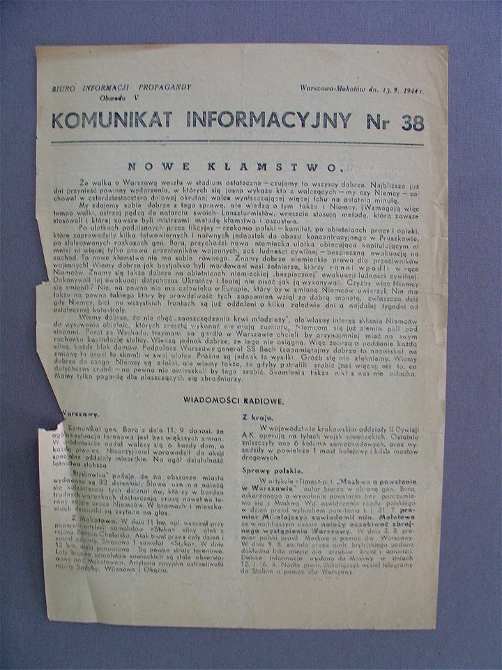 Komunikat Informacyjny nr 38