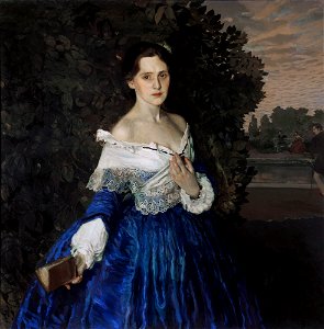 Konstantin Somov - Дама в голубом. Портрет Е.М.Мартыновой - Google Art ProjectFXD