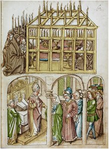 Konstanzer Richental Chronik Leichenbegängnis des Kardinals von Bari 62r