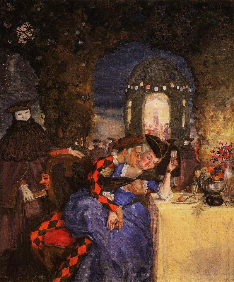 Konstantin Somov - gallant-scene-in-the-garden