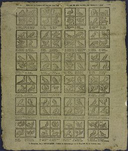 Komt hier nu kinderen rein en leest dees vogels al, Gij hebt met groot en klein, hier honderd in 't getal-Catchpenny print-Borms 0507
