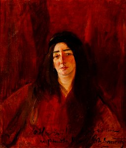 Konrad Krzyżanowski - Portret kobiety w czerwieni (Maria Grossek-Korycka, 1916)