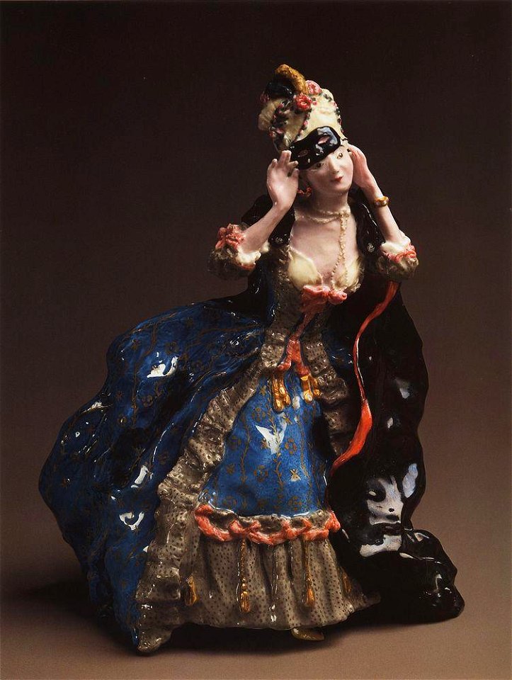 Konstantin Somov - lady-taking-off-a-mask