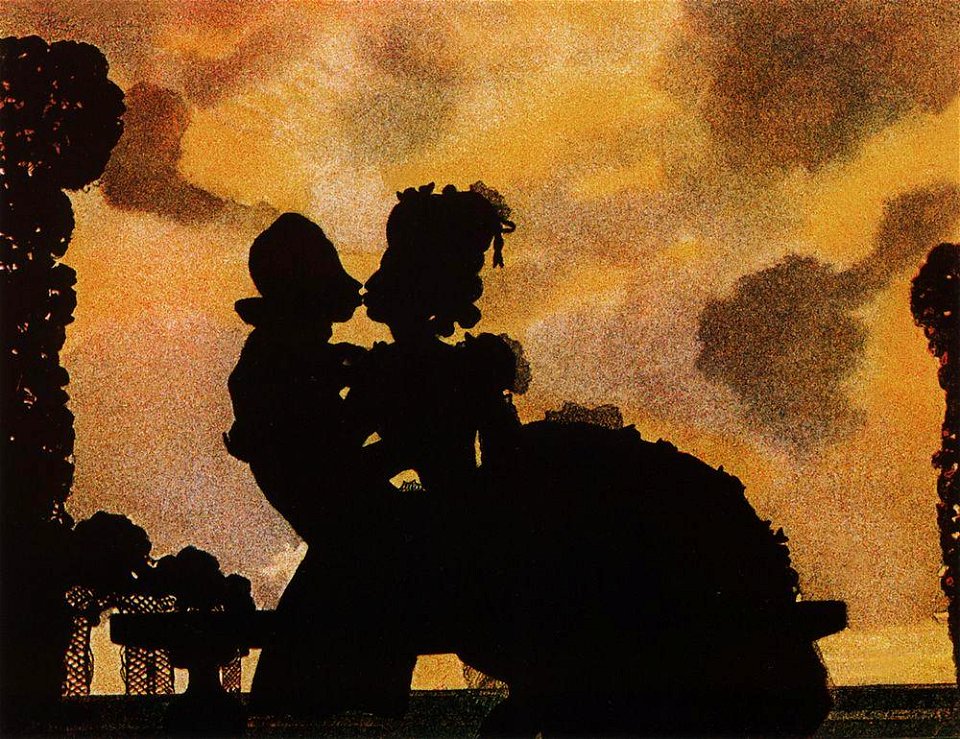 Konstantin Somov - the-kiss-silhouette