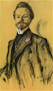 Konstantin Balmont by Valentin Serov 1905. Free illustration for personal and commercial use.