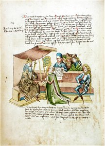 Konstanzer Richental Chronik Belehnung des Grafen Eberhard von Nellenburg 77v