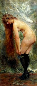 Konstantin Makovsky - Nude in Black Stockings