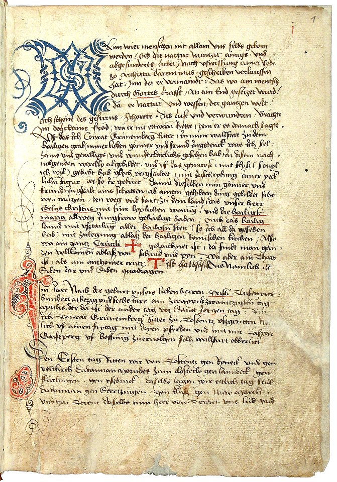 Konrad von Grünenberg - Beschreibung der Reise von Konstanz nach Jerusalem - Blatt 1r - 007
