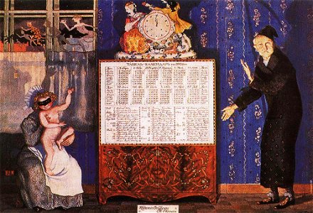 Konstantin Somov - old-and-new-year-cover-table-calendar-for-1905
