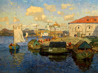 Konstantin Gorbatov - Old Novgorod. Barges