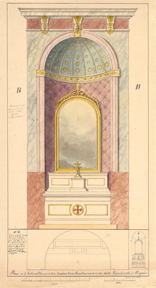 Konrád Švestka - Návrh na dva bočné oltáre vo farskom kostole v Užhorode - K 18603 - Slovak National Gallery