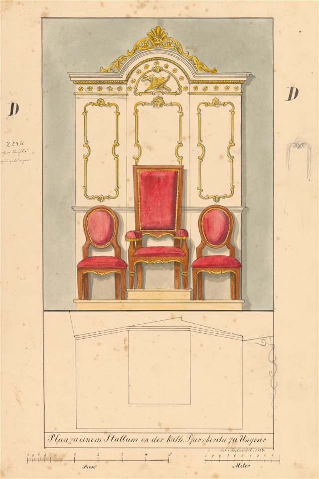 Konrád Švestka - Návrh na stallum pre farský kostol v Užhorode - K 18544 - Slovak National Gallery