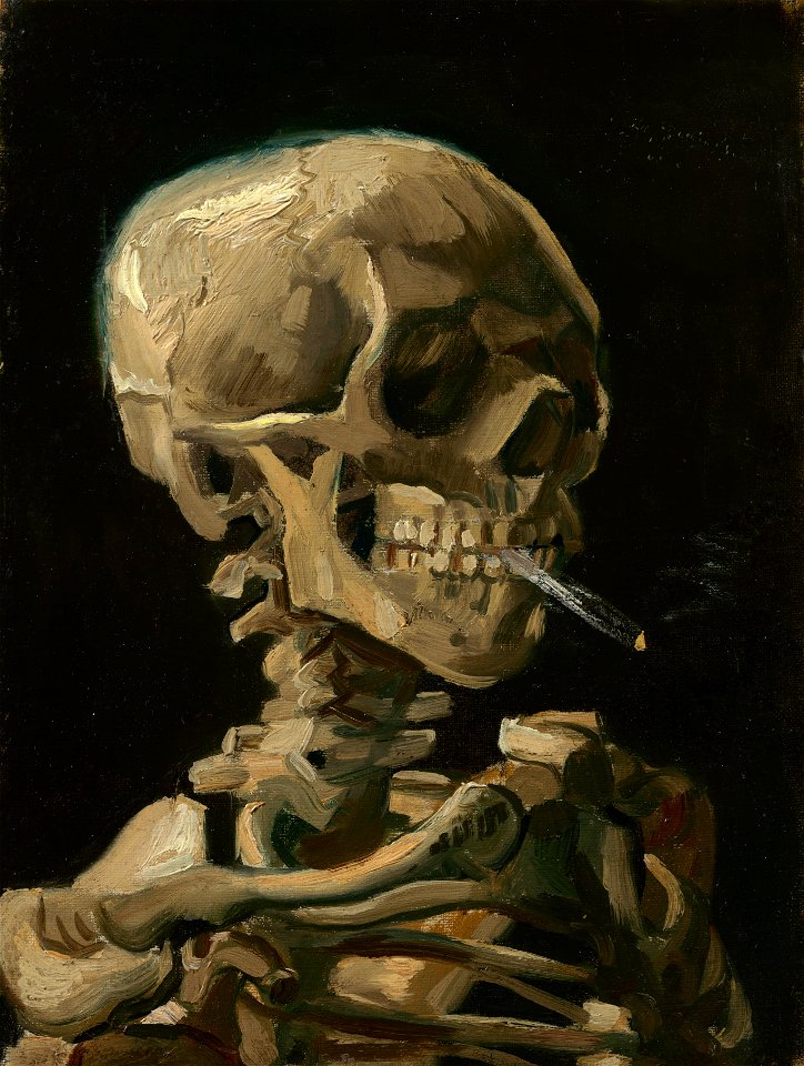 Kop van een skelet met brandende sigaret - s0083V1962 - Van Gogh Museum