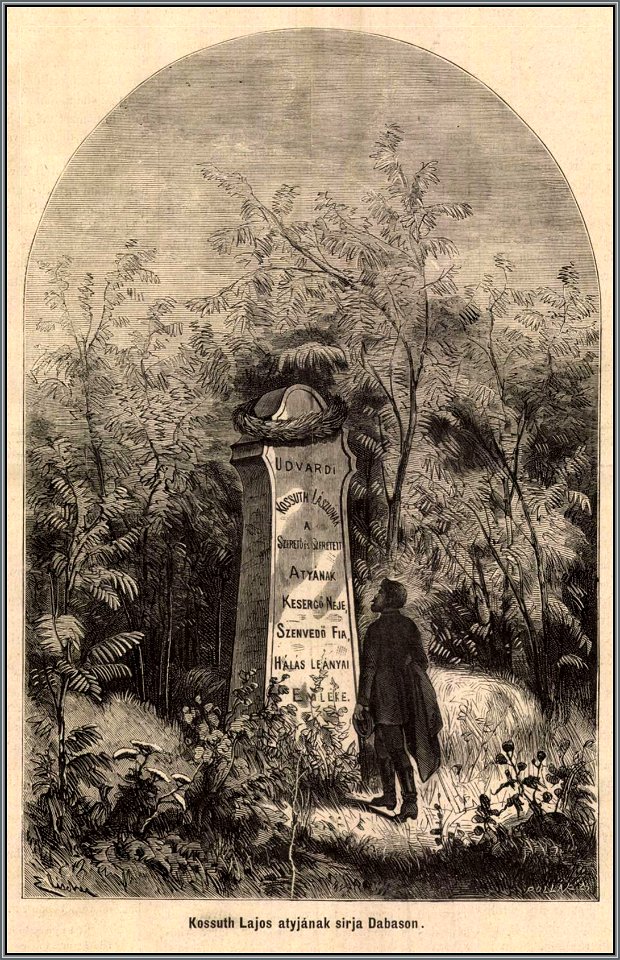 Kossuth apjának sírja Dabason. Mo. és a Nagyvilág, 1877