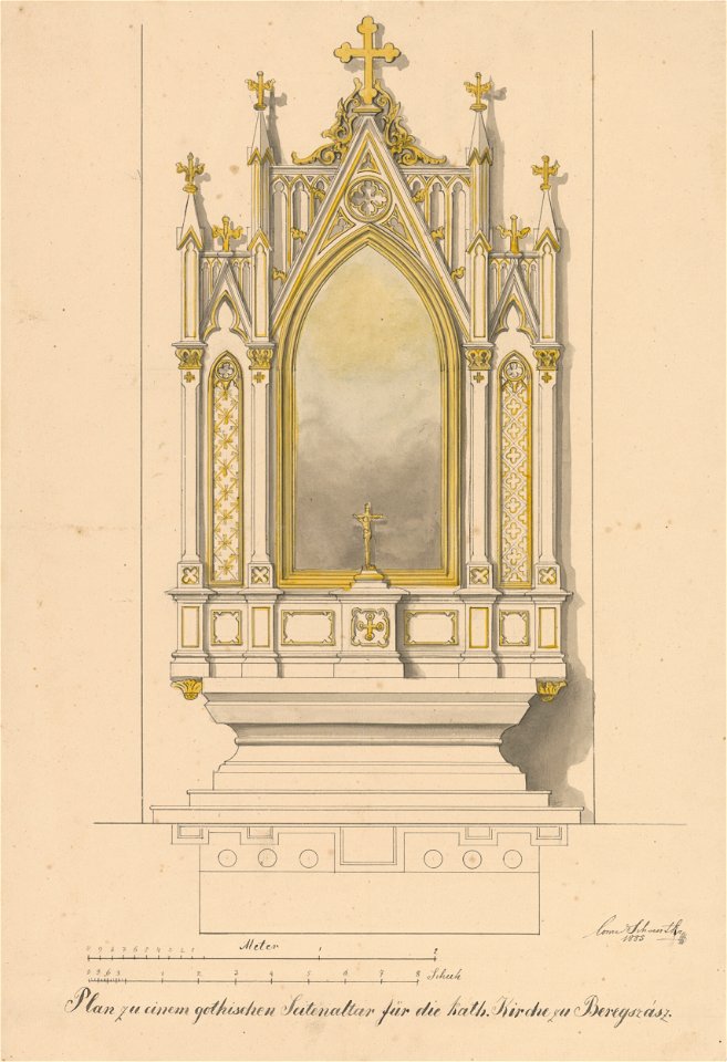 Konrád Švestka - Návrh na gotický bočný oltár pre Berehovo - K 18602 - Slovak National Gallery