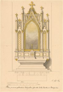 Konrád Švestka - Návrh na gotický bočný oltár pre Berehovo - K 18602 - Slovak National Gallery