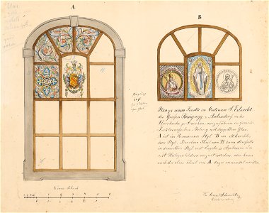 Konrád Švestka - Návrh na kostolné okná – vitráže - K 18593 - Slovak National Gallery
